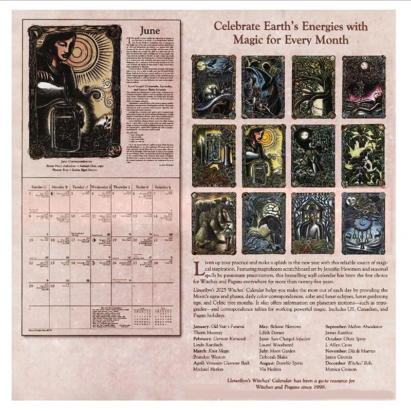 2025 Witches' Calendar Home Daily Necessities Office Desktop Decoration Desk Calendar