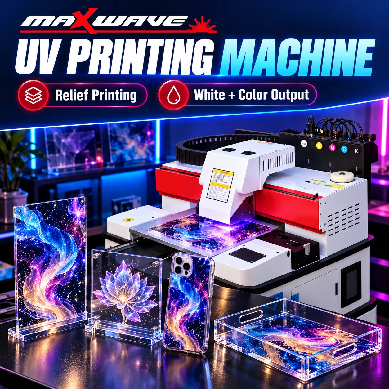 Small Business UV Printer for Acrylic Plaques Phone Cases and Color Printing