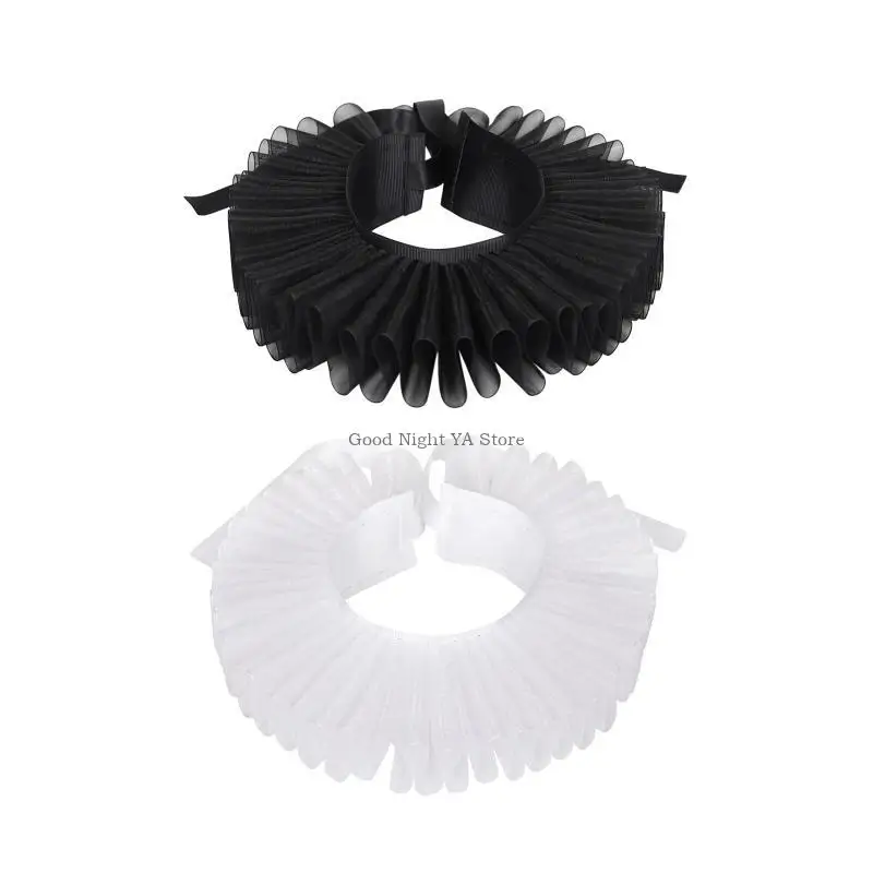 

Elizabethan Adjustable Ruffled Neck Collar Clown Choker Cosplay