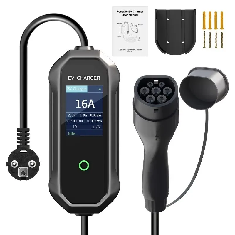 Portable 16A Ev Charging Cable For New Energy Cars Type 2 Universal Fast And Slow Charge With Overcurrent Protection Ip65