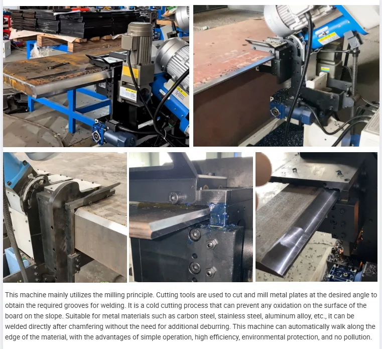 Electric Inclined Steel Portable Fully Head Double Planing Tool Metal Pipe Board Sheet Beveling CNC Chamfering Machine