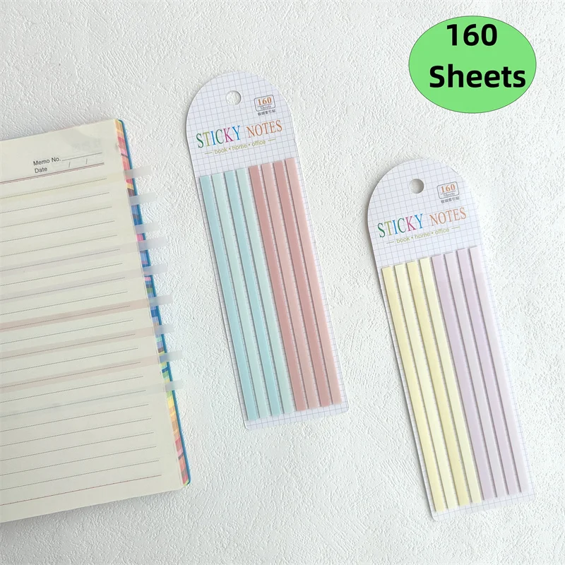 160 Sheets Color Stickers Transparent Fluorescent Index Tabs Flags Stationery Children Gifts School Office Supplies