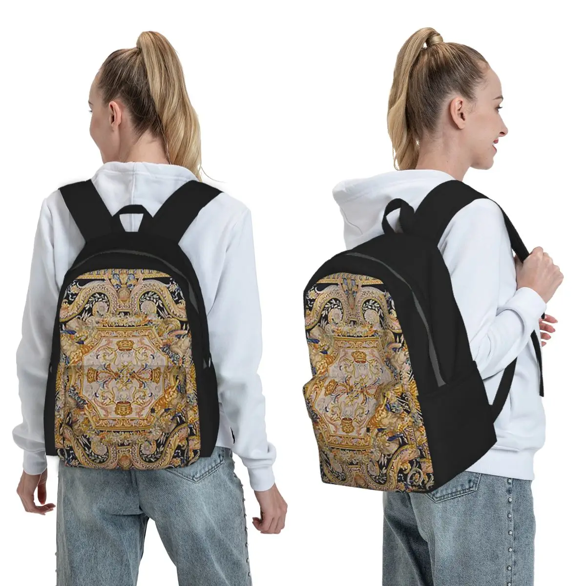 

Baroque Madness Backpack Student BookBag Kids School Bag Computer Shoulder Bags for Men Women