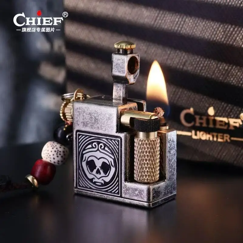 CHIEF Mini Arm Lifting Side Pulley Kerosene Lighter Outdoor Hanging Rope Portable High end Exquisite Igniter Smoking Men's Gifts - Image 5