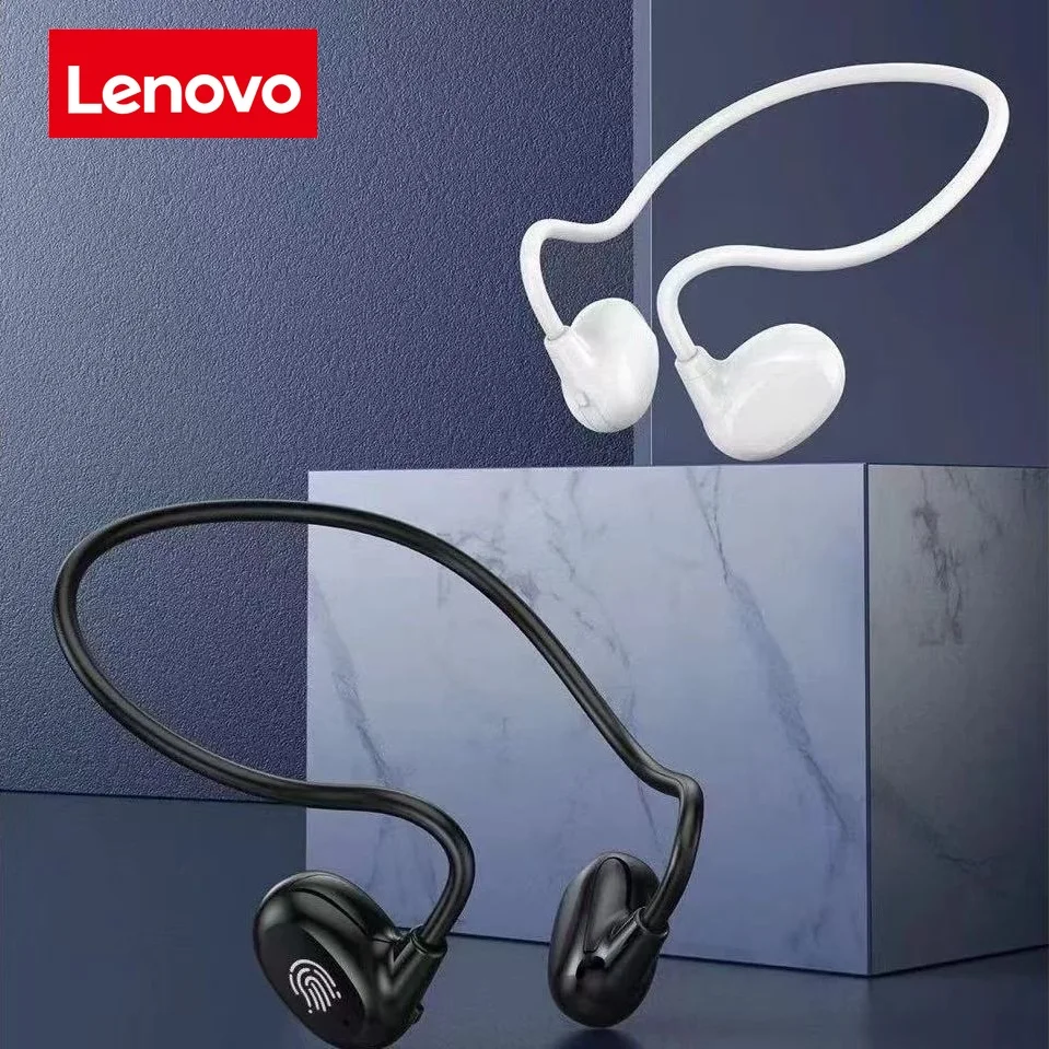 Lenovo Auriculares inalámbricos Bluetooth Auriculares de negocios con control táctil de oído abierto Versátiles para ejercicio diario y uso comercial