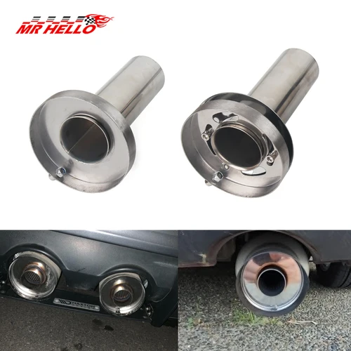 Silenciador de escape cromado inoxidable para coche, Universal, ajustable, 85mm, 3,5 ""/98mm, 4'' /110mm, 4,5'