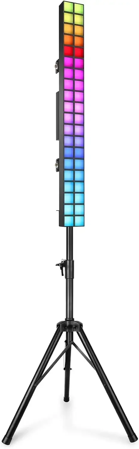 

100W Stage Pixel Lights with Stand: 40LEDs Dual-Row RGB DJ Light Bar with Adjustable Tripod - 37 Static Color & 95 Changing Show