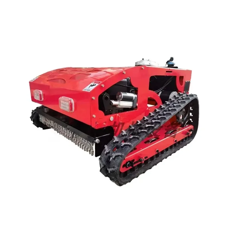 Remote control crawler orchard grass shredder remote slope weed gasoline self propelled lawn mower