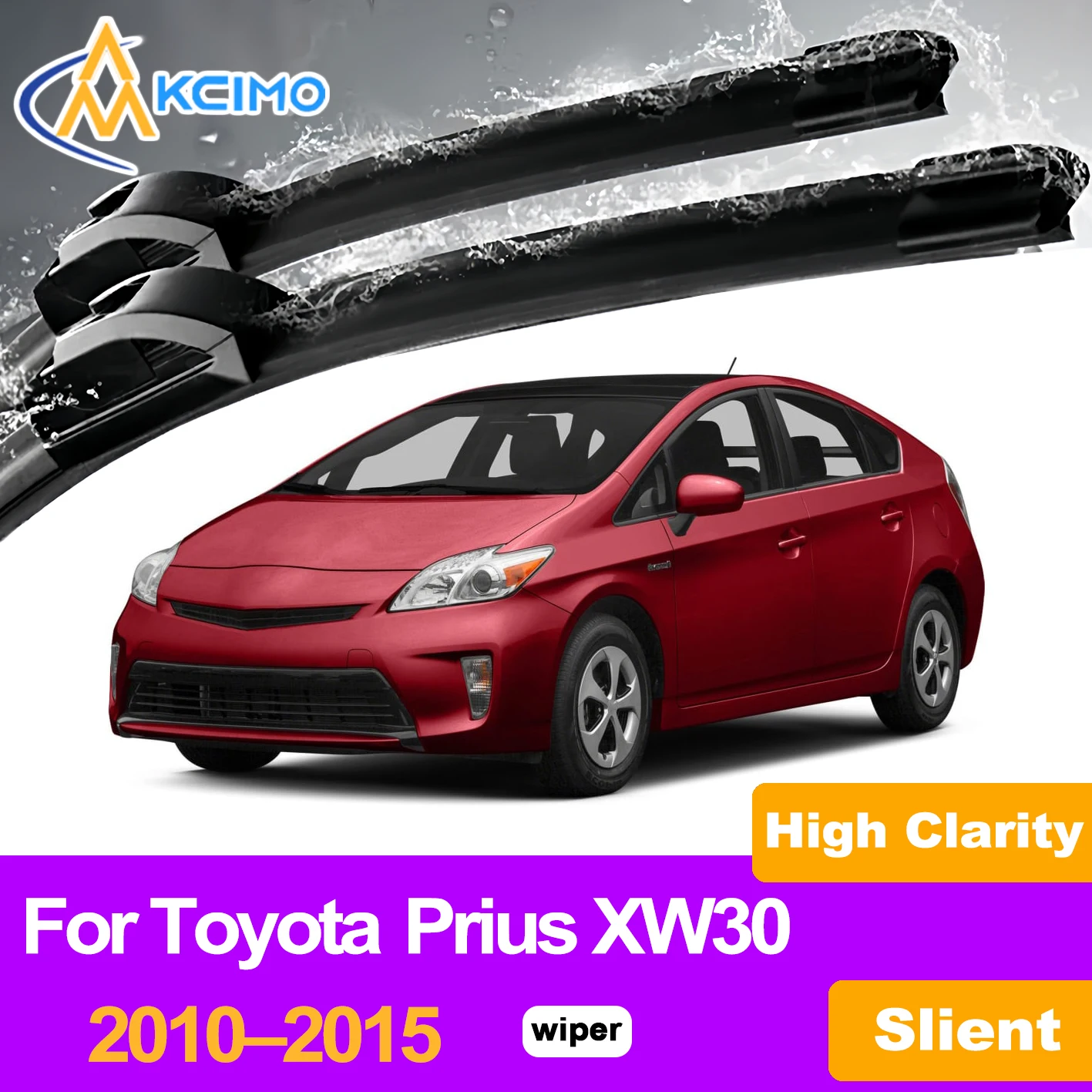 

KCIMO 2PCS Front Windshield Wiper Blades For Toyota Prius XW30 2010–2015, Smooth Wiping Efficiency Enhanced Driving Safety