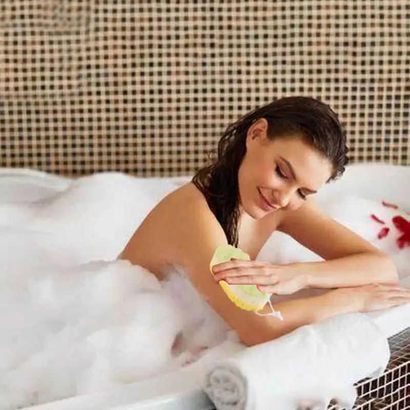 Shower Sponge Soft Scrubber Dead Skin Remover Soft Bathing Towel With Wave Texture Design For Family Friends Bathroom Accessory