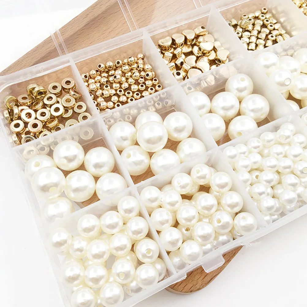

720pcs Pearl Set for Jewelry Making Lightweight Durable DIY Necklace Bracelet Spacer Beads Craft Supplies Metal Pearls Bead