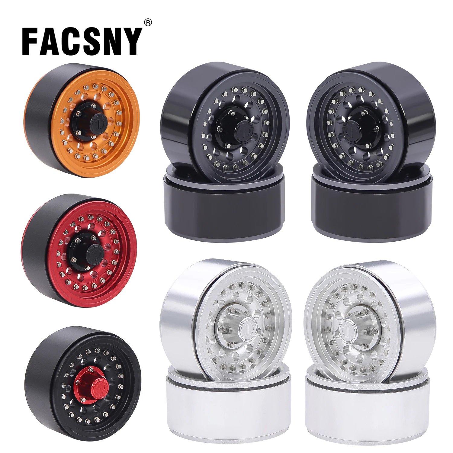 Aluminum 1.9 Inch Beadlock Wheels Rim Offset -1.5mm For 1/10 RC Crawler Car Axial SCX10 90046 AXI03007 TRX4 VS4-10 Redcat Gen8