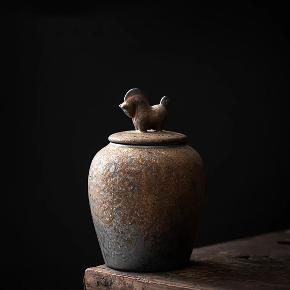 

1Pcs Attractive Ceramic Tea Canister Exquisite Craftsmanship Reliable Sealing Storage for Loose Tea Coffee Bean