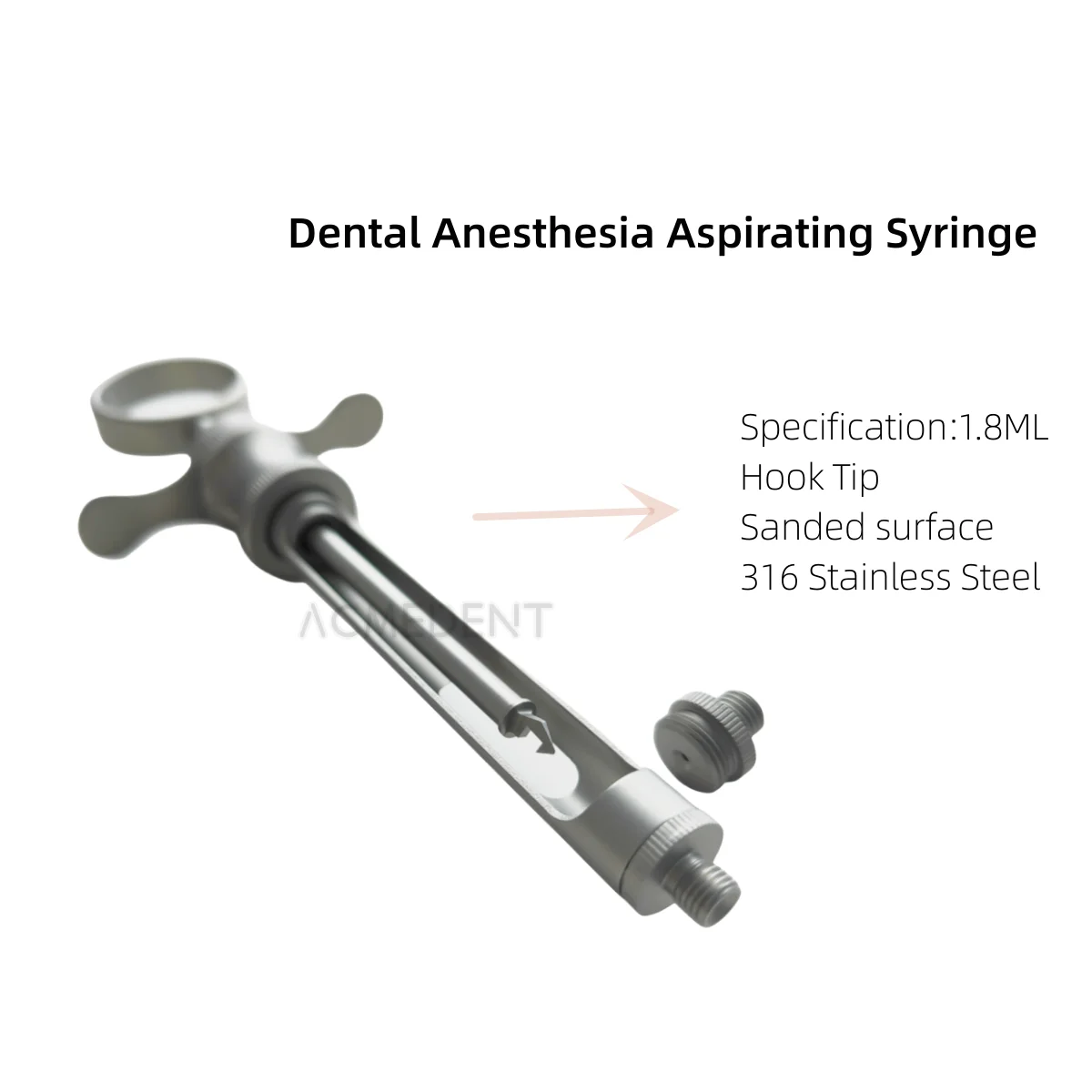 Stainless Steel 1.8mL Syringes Dental Anesthesia Dispenser Aspirating Syringe