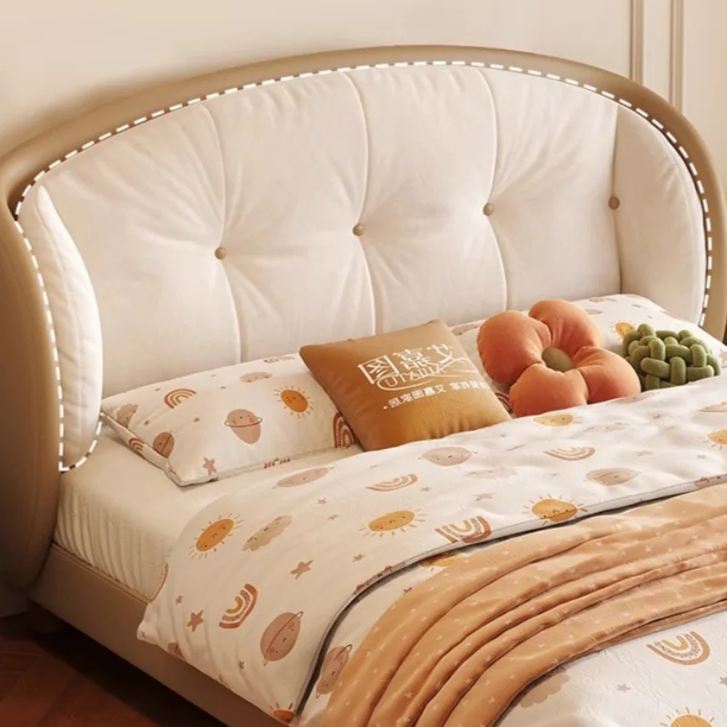 سرير أطفال خشبي إسكندنافي آمن عادي أصفر سرير أطفال على الطراز الحديث تصميم طفل صغير أثاث فردي مضاء للمنزل #5