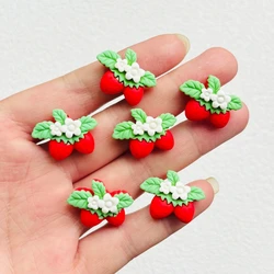 10 Pcs New Lovely Cartoon Strawberry Series Resin Scrapbook Diy Jewellery Hairpin Accessories Decorate A57