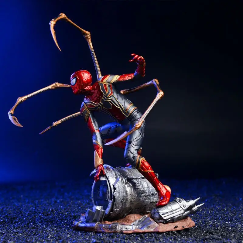 20cm Mk85 Spiders-mans Gk Luminous Statue Model Tide Play Around Desktop Ornaments Decorative Gifts Car decoration friends gift