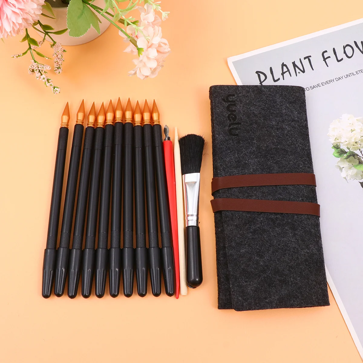 

14pcs Scratching Drawing Tools Kit Dual Tip Scratch Painting Stylus For Art Craft Paper Bamboo Stick Scraper Brush Carving Tool