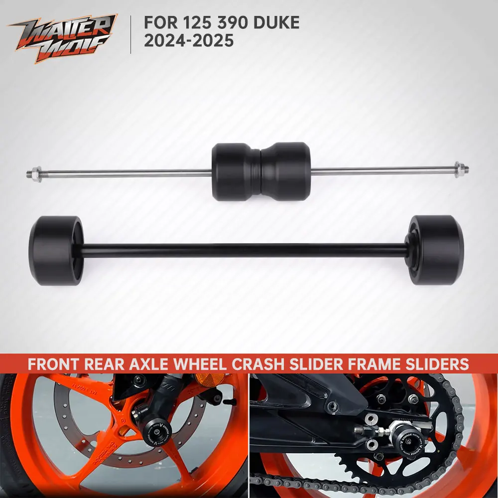 

Motorcycle Front Rear Wheel Crash Sliders For 125 250 390 Duke 2024-2025 Duke125 Duke390 Axle Fork Swingarm Spools Slider Bobbin