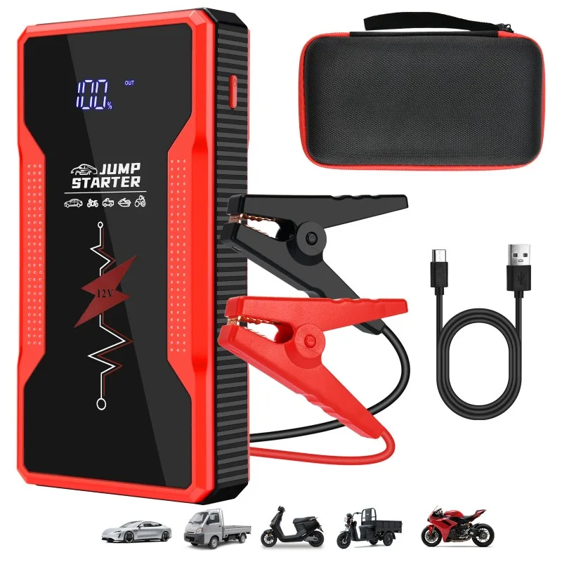 

12V Car Emergency Starting Power Supply Large Capacity Multifunctional Mobile Phone Power Bank Battery Starter