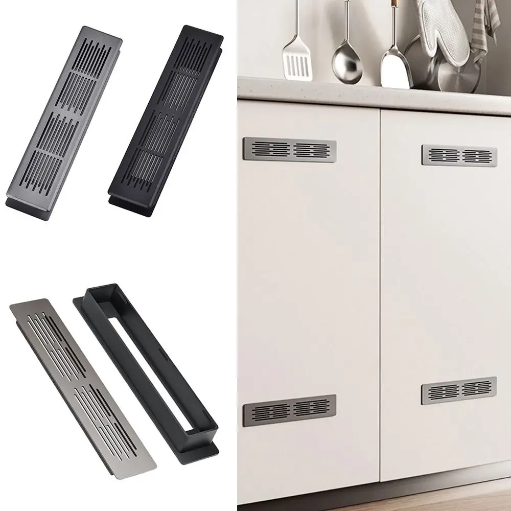 Aluminum Alloy/plastic Cabinet Breather Hole Cover 30mm Wide Breathable Mesh Wardrobe Air Vent Decor Rectangle