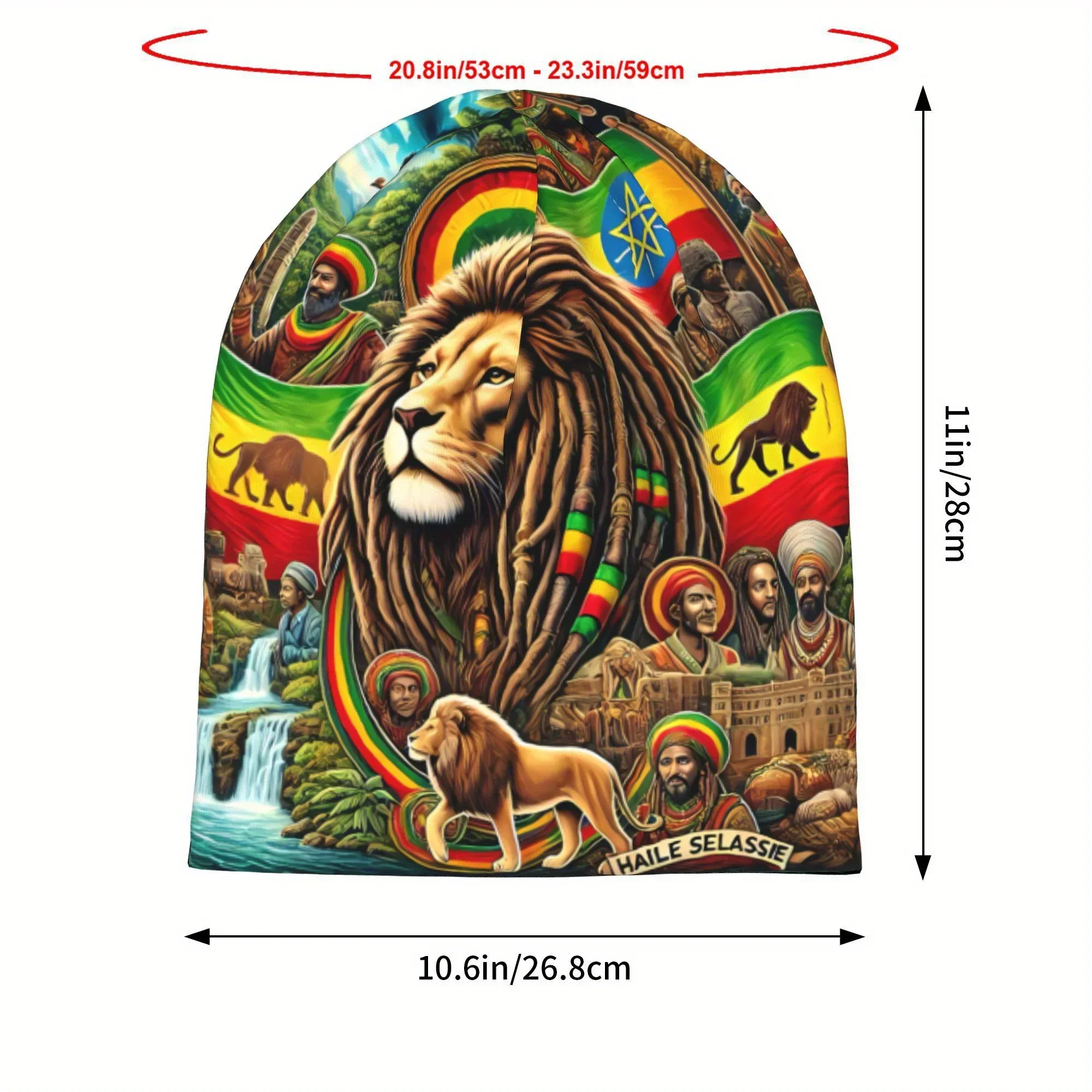 Custom Rasta Lion Of Judah Beanies Caps Hat Fashion Bonnet Hats Men view 2