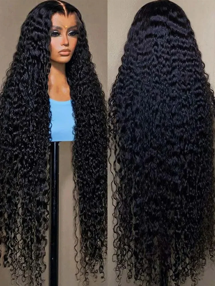 Nadine 36 Inch Deep Wave 13x6 Transparent Lace Frontal Wigs 13X4 Brazilian Loose Water Wavy Curly Human Hair Wig For Black Women