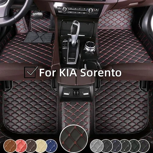 Alfombrillas de coche personalizadas para KIA Sorento 2002-2023, alfombrillas de microfibra de cuero de cobertura completa, accesorios de revestimiento de suelo de lujo