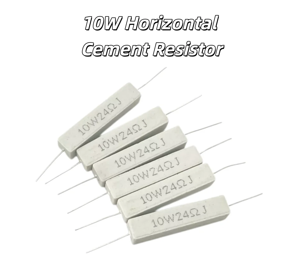 10PCS Cement Resistor 10W 0.05R-510K Horizontal