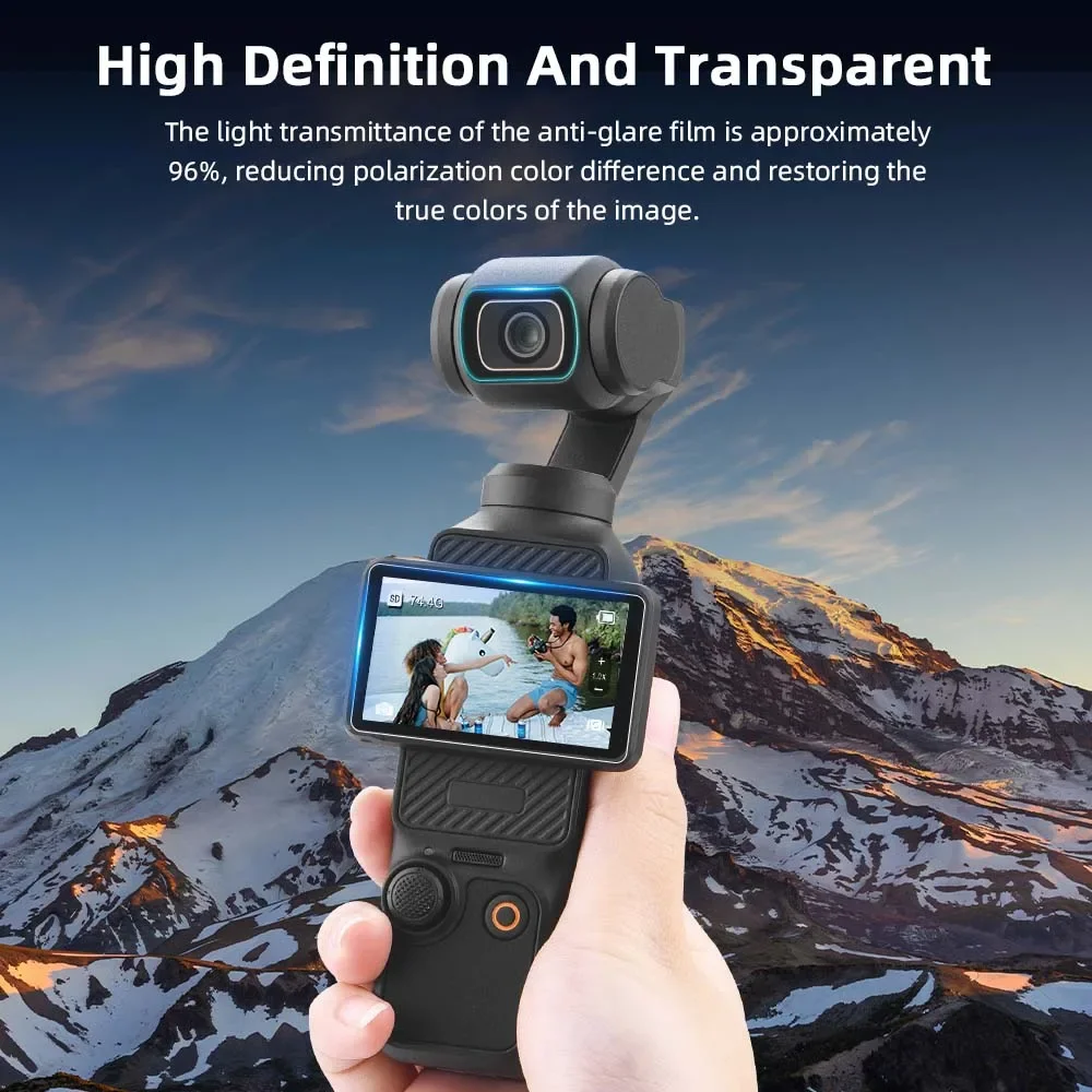 BRDRC Anti-glare Film for DJI Pocket 3 HD Lens Protector Anti-Scratch Water-resistant Coated Design Slim Film Accessories