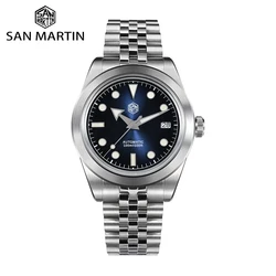 San Martin 39mm Watch Jubilee Bracelet NH35 Automatic Mechanical Watches for Men Lume Sunray Enamel Dial Waterproof 10Bar SN0053