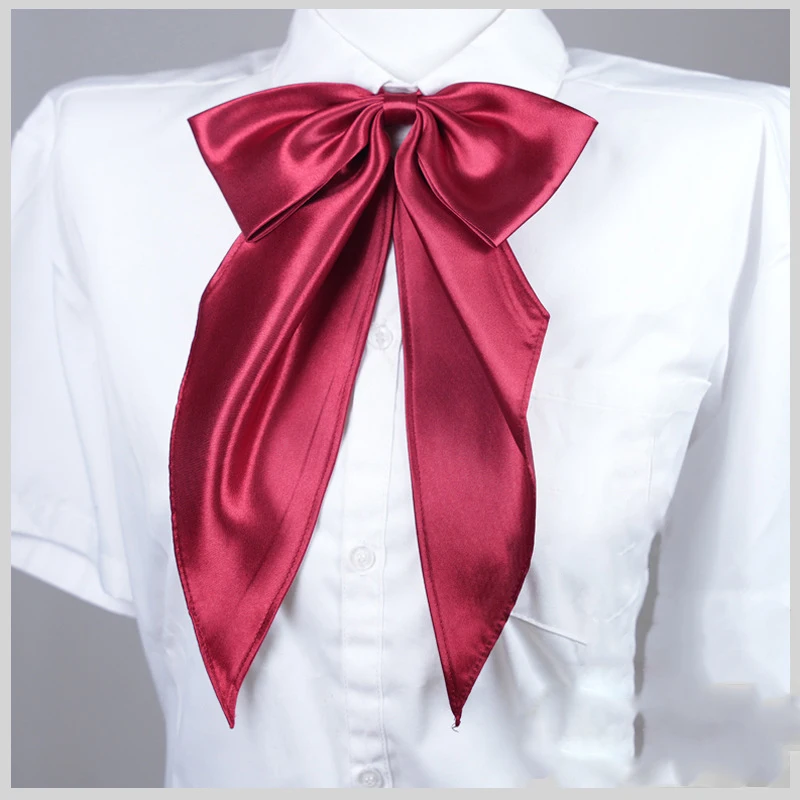 2025 New Design Women Uniform JK Bowties Oversized Size Solid Red Bow Knot College Student Girls DK Ties Sailor Suit Cravat Gift