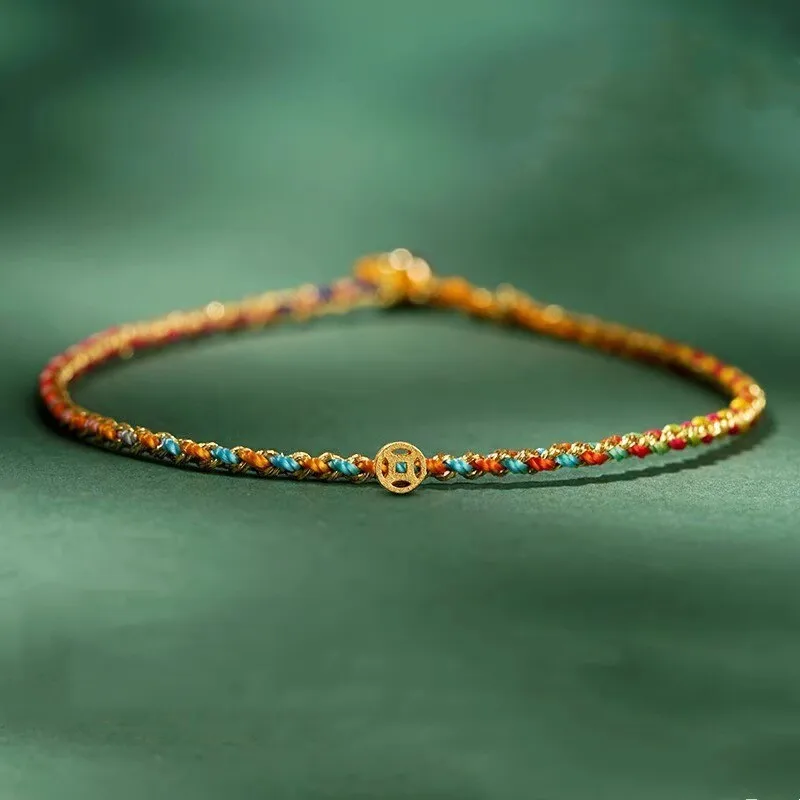 Pure Handmade  Loong Boat Festival Extremely Thin Bracelet Colorful Thread Rope Hand Woven Children Adult Gift  Gifts