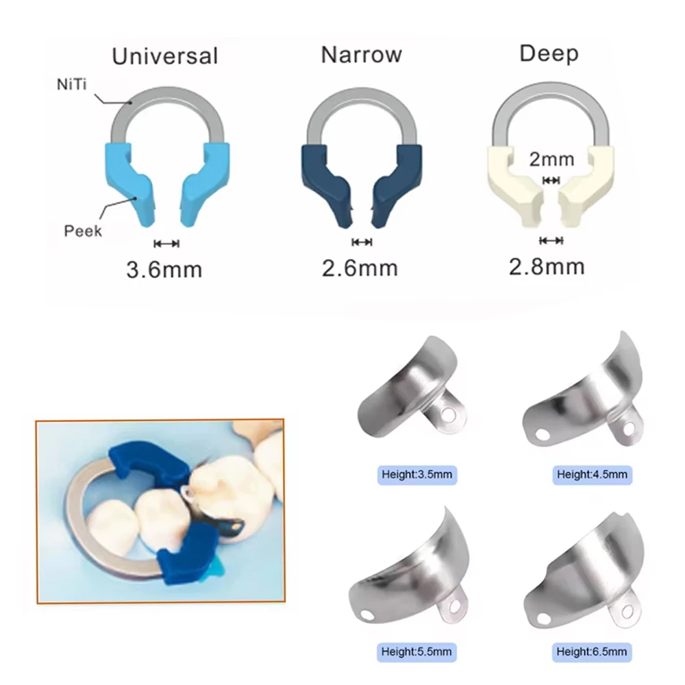 

Dental NITI Metal Matrix Bands with Clamp Ring Sectional Contoured Matrix System for Posterior Restorations Dentist Tools