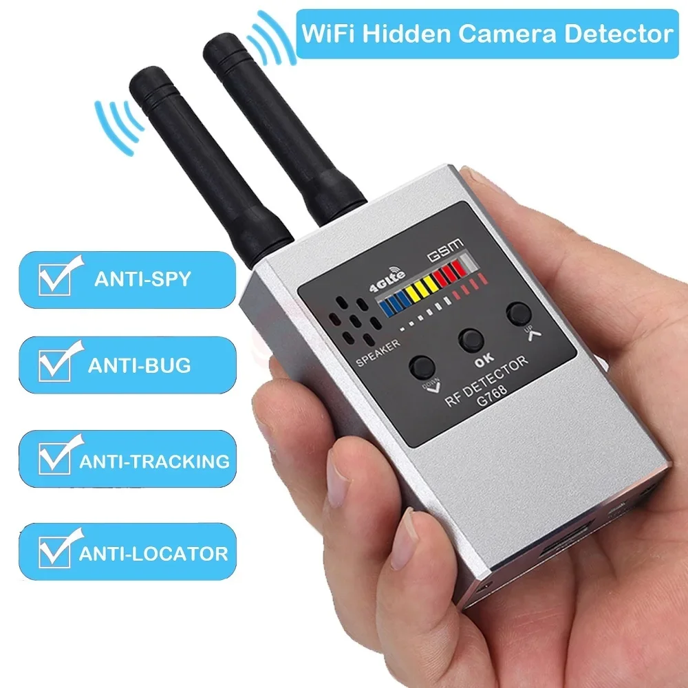 Détecteur de bugs RF WiFi pour téléphone portable, localisateur de signal, caméra cachée, anti-espion, dispositif d'écoute sans fil, traqueur GPS