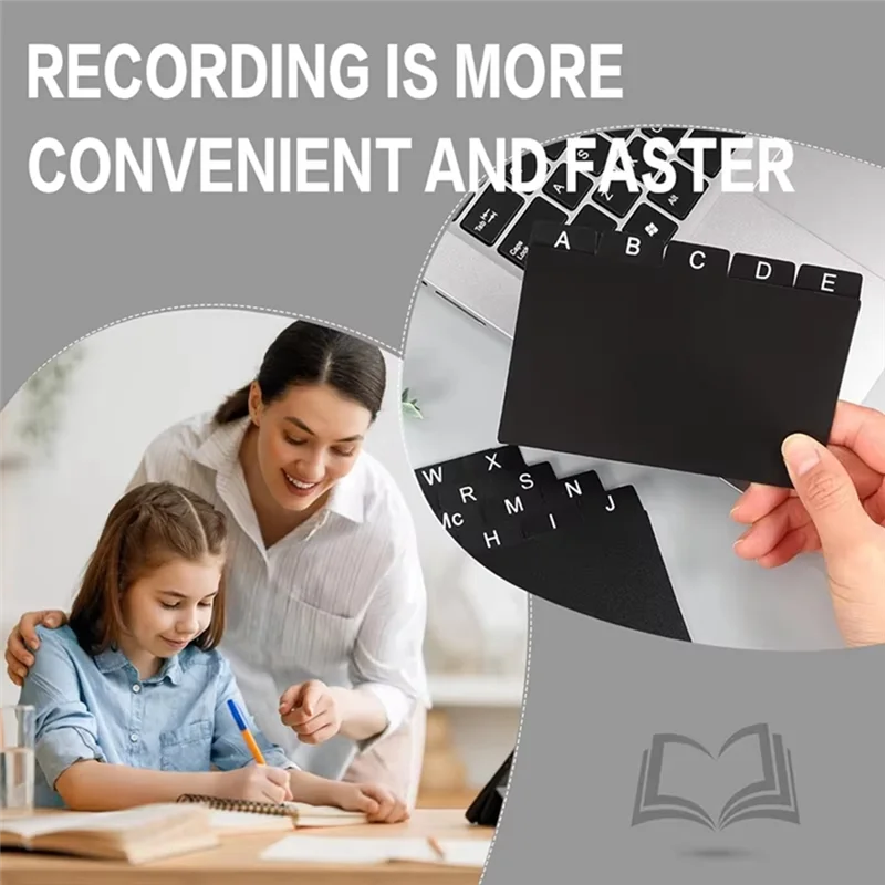 30Pcs Black Index Card Dividers 3X5 Inch, Alphabetical Tabbed Index Card Dividers With Ring Index Card Organizer