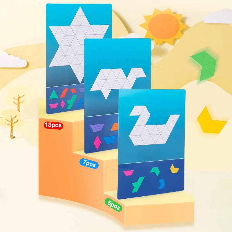 Drewniane kreatywne puzzle Zabawne kształty geometryczne Nauka inteligencji Gry edukacyjne Puzzle Board Zabawki Prezenty dla dzieci