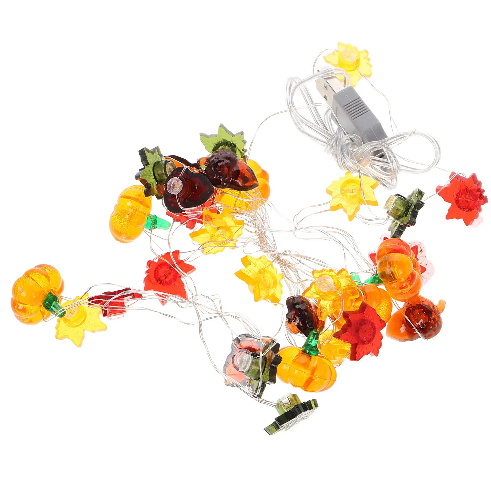 داخلي هالوين LED سلسلة ضوء الأسلاك النحاسية سقوط ضوء لغرفة النوم ديكور حفلة عيد الشكر الخريف الديكور #3