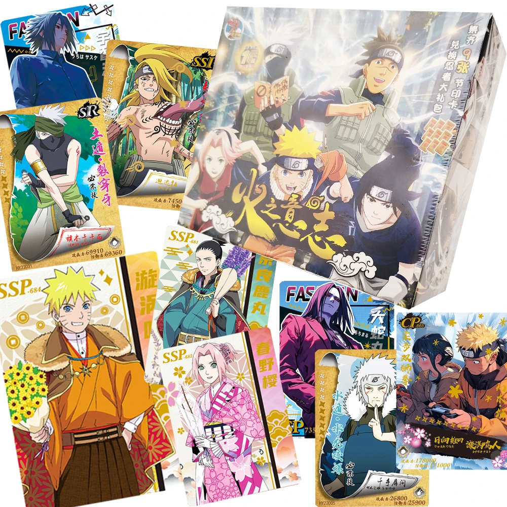 

Anime Naruto Collection Cards Beautiful and Charming Girl Visual Feast Diamond Flash Character Hot Stamping Gold Card Hobby Gift