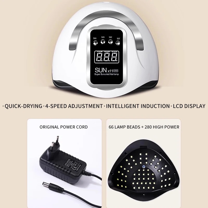 เครื่องอบเล็บ UV LED - กำลังไฟสูง พกพาสะดวก พร้อมหูหิ้วสำหรับอบและบ่มเจล สำหรับทำเล็บ