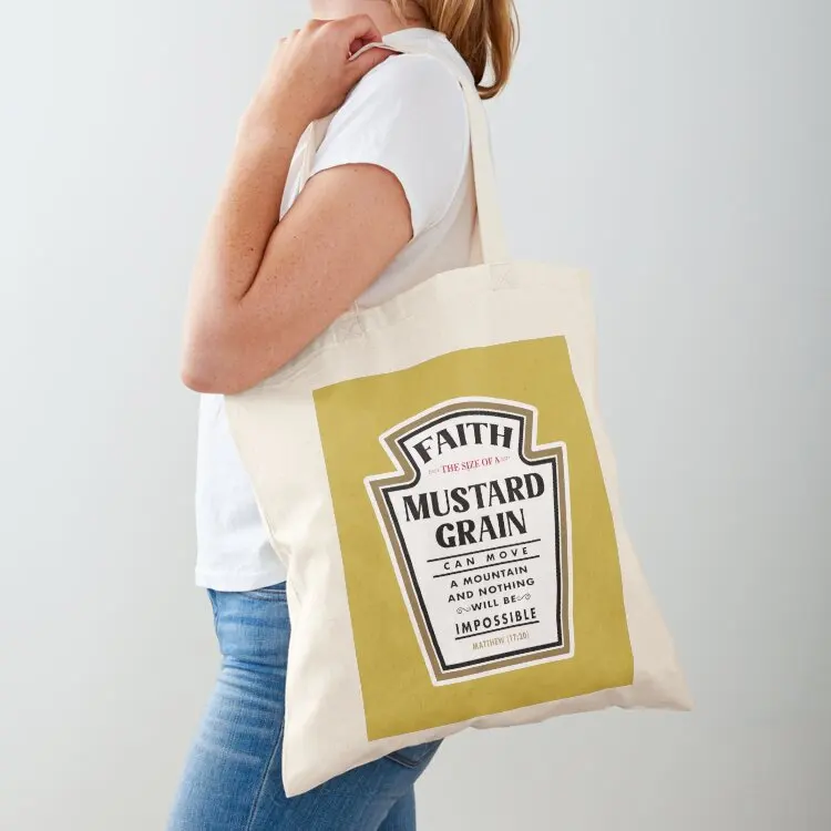 

Matthew 17:20 (Mustard Inspired) Tote Bag personalized tote shopper woman men canvas bags