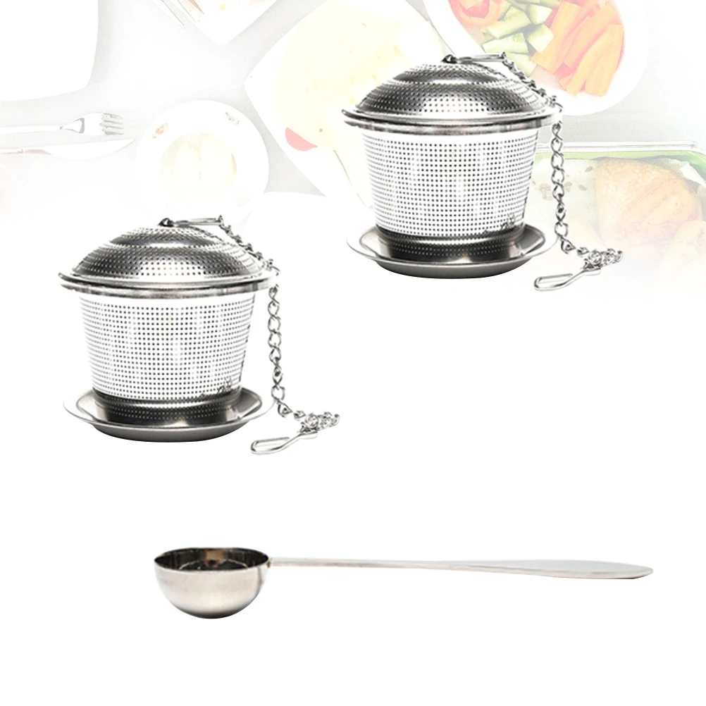 

3 Pcs Infusers Strainer Tea Filter Set Practical Stainless Steel Leaker with Spoon Reusable
