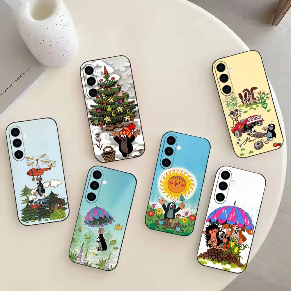 

Classic Cartoon Little Mole Print Phone Case For Samsung GalaxyA13,21s,22,31,32,52,53,71,72,73,Soft Black Cover