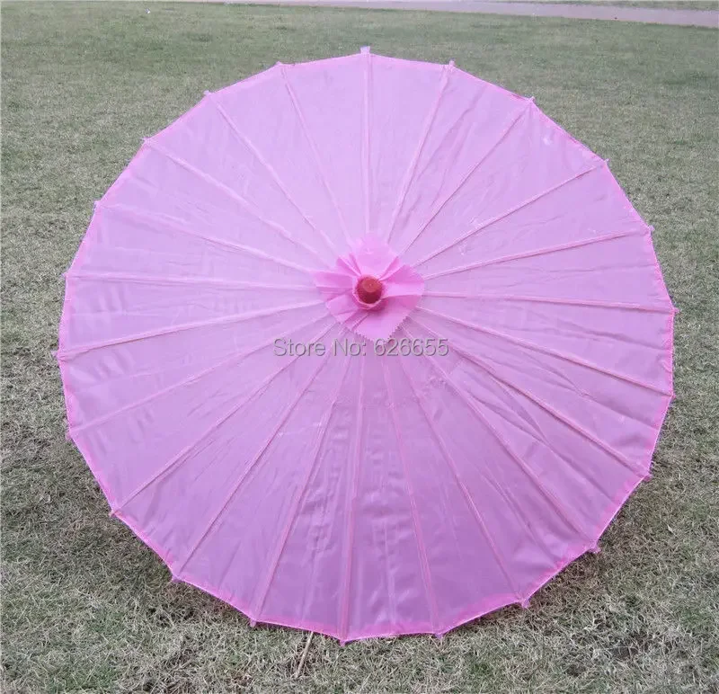 Chinesischer Farbiger Stoff-Regenschirm Weiß-Rosa Sonnenschirme Traditioneller Chinesischer Tanz-Farbschirm Japanische Seiden-Requisiten – Detail 19