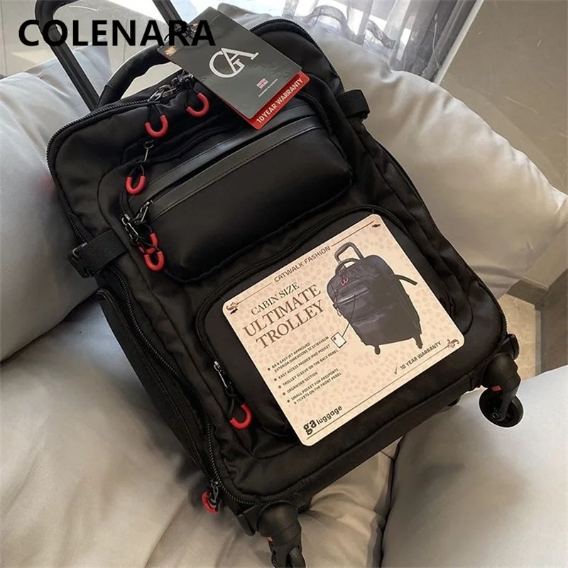 COLENARA-maleta rodante multifuncional, 18 ", 20", caja de embarque ligera, bolsa de lona de tela Oxford de 22 ", maleta con ruedas, equipaje