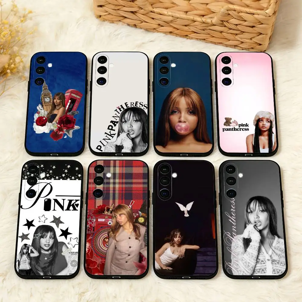 

P-PinkPantheress Singer Phone Case For Samsung A73,72,71,A52,51,40,41,A22,A32,31,A13, Soft Black Shell