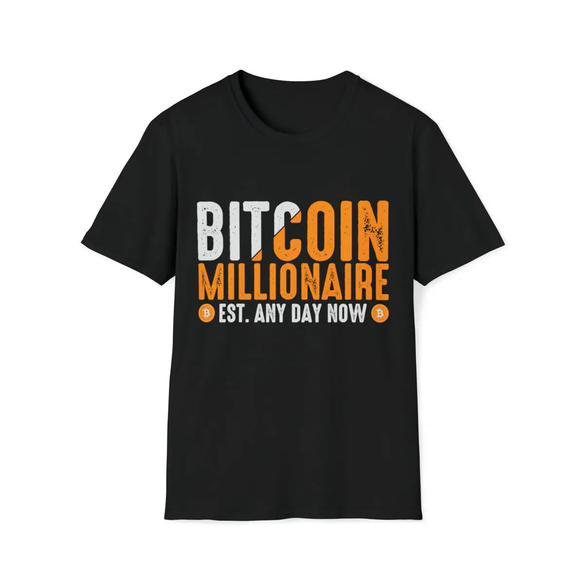 Bitcoin Millionaire Est Any Day Now Crewneck T Shirt Btc Crypto