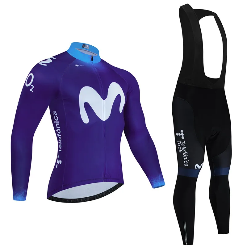 Movistar Autumn Long Sleeve New Racing MTB Spring Long Cycling Jersey Set Bike Cycling Bicycle Clothing Uniform Ropa Ciclismo