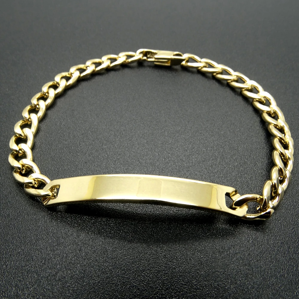 Stainless Steel Bracelet 18K Gold Plated 6MM ID Bangle 8\