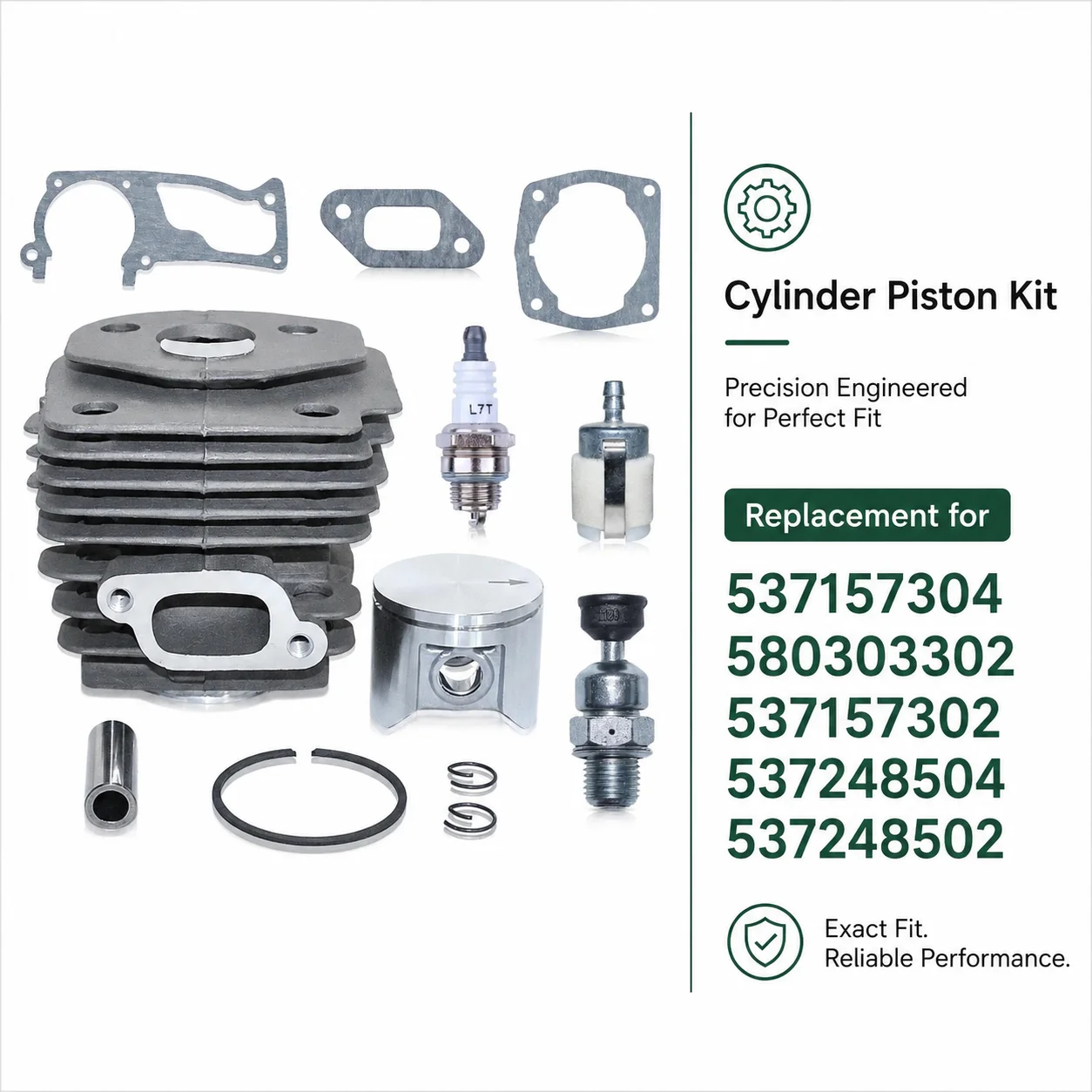47mm Cylinder Piston Kit For Husqvarna 357 357XP EPA 359 Chainsaw Replaces 537157304 580303302 Spark Plug Fuel Filter Gasket